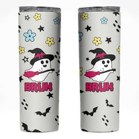 Little Ghost Ice Coffee Skinny Tumbler Halloween Boo Spooky Ghost Travel Cup - Wonder Print Shop