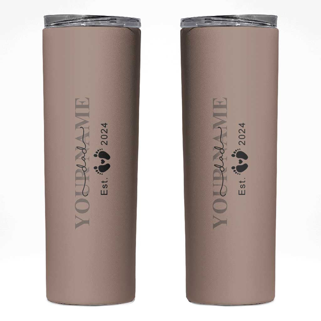 Personalized New Dad Skinny Tumbler Est 2024 Pregnancy Reveal First Time Dad Gift - Wonder Print Shop