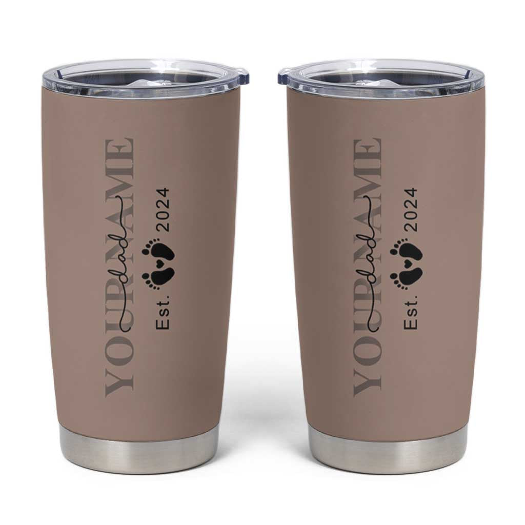 Personalized New Dad Tumbler Cup Est 2024 Pregnancy Reveal First Time Dad Gift - Wonder Print Shop