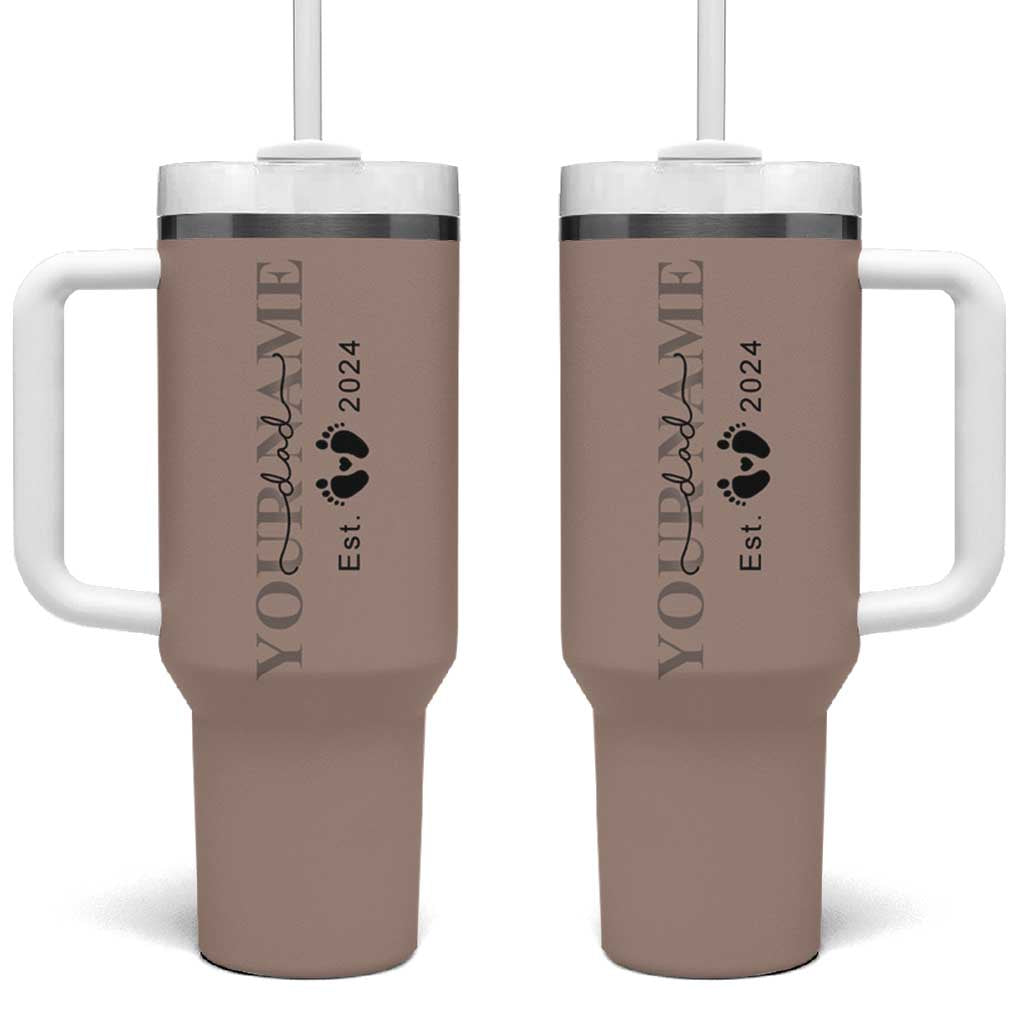 Personalized New Dad Tumbler With Handle Est 2024 Pregnancy Reveal First Time Dad Gift - Wonder Print Shop