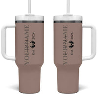 Personalized New Dad Tumbler With Handle Est 2024 Pregnancy Reveal First Time Dad Gift - Wonder Print Shop