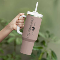 Personalized New Dad Tumbler With Handle Est 2024 Pregnancy Reveal First Time Dad Gift - Wonder Print Shop