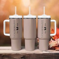 Personalized New Dad Tumbler With Handle Est 2024 Pregnancy Reveal First Time Dad Gift - Wonder Print Shop