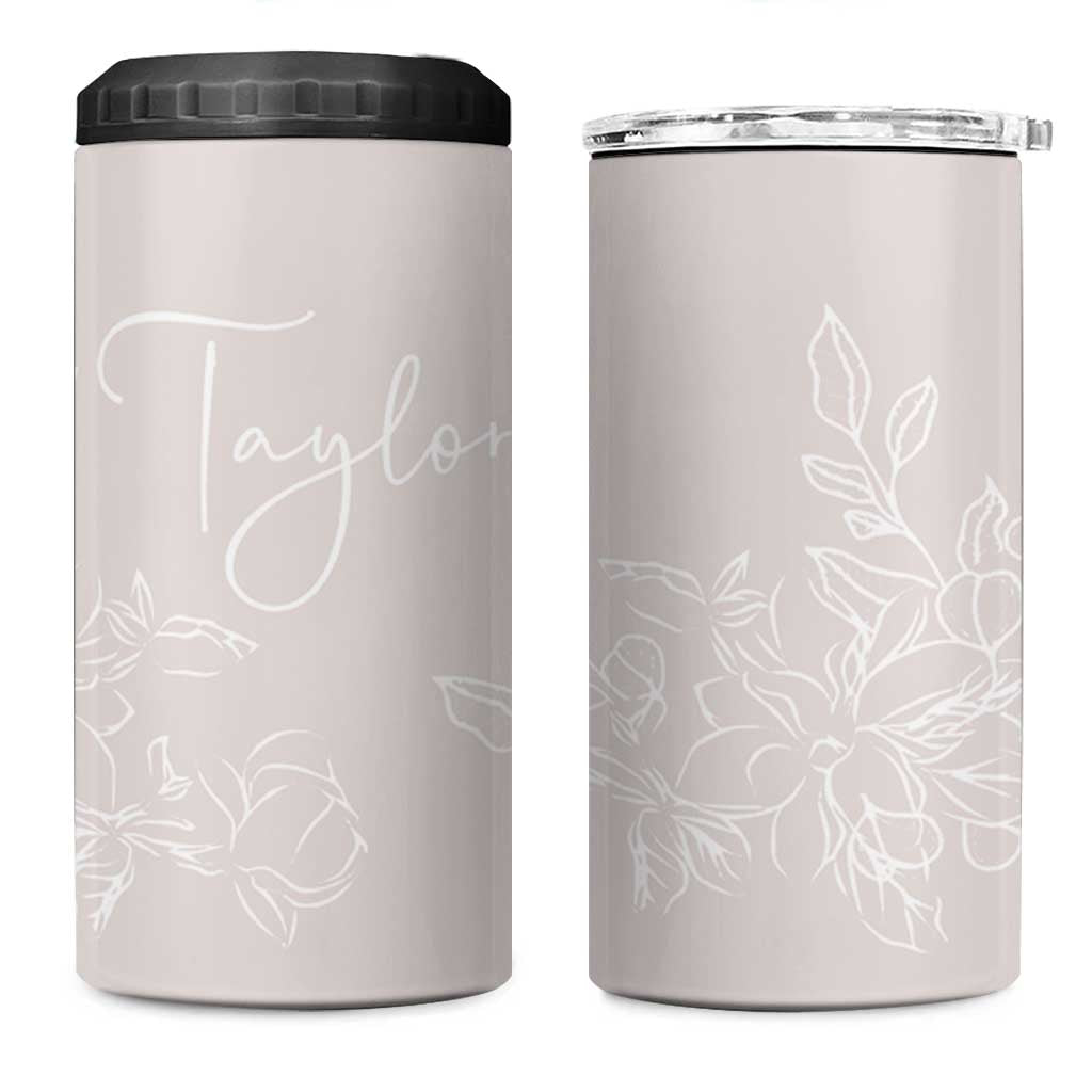 Personalized Wildflower Floral 4 in 1 Can Cooler Tumbler Custom Name Flower Mothers Day Gift From Daughter Son