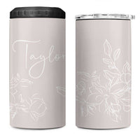 Personalized Wildflower Floral 4 in 1 Can Cooler Tumbler Custom Name Flower Mothers Day Gift From Daughter Son