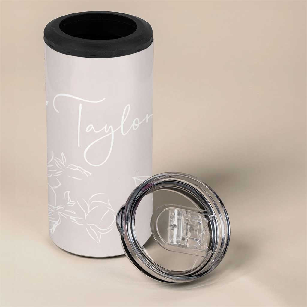 Personalized Wildflower Floral 4 in 1 Can Cooler Tumbler Custom Name Flower Mothers Day Gift From Daughter Son