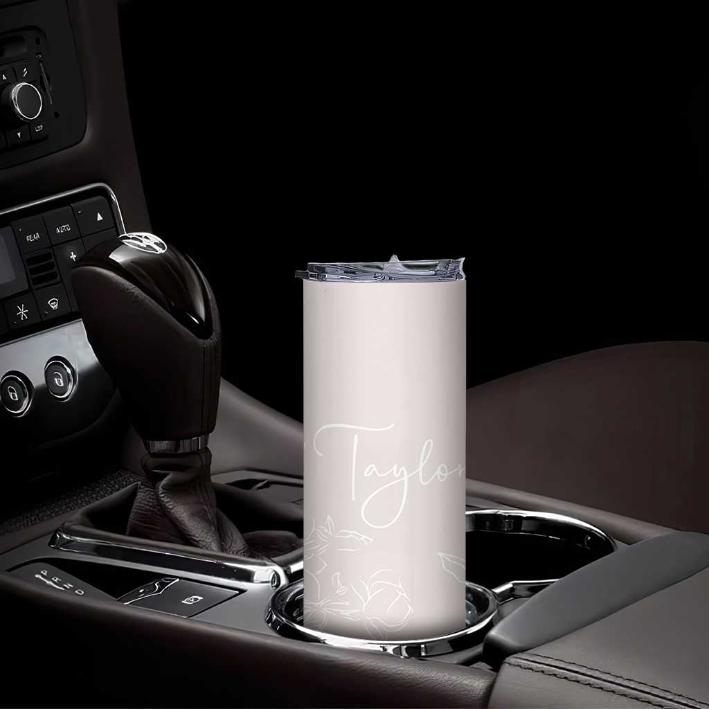 Personalized Wildflower Floral Skinny Tumbler Custom Name Flower Mothers Day Gift From Daughter Son