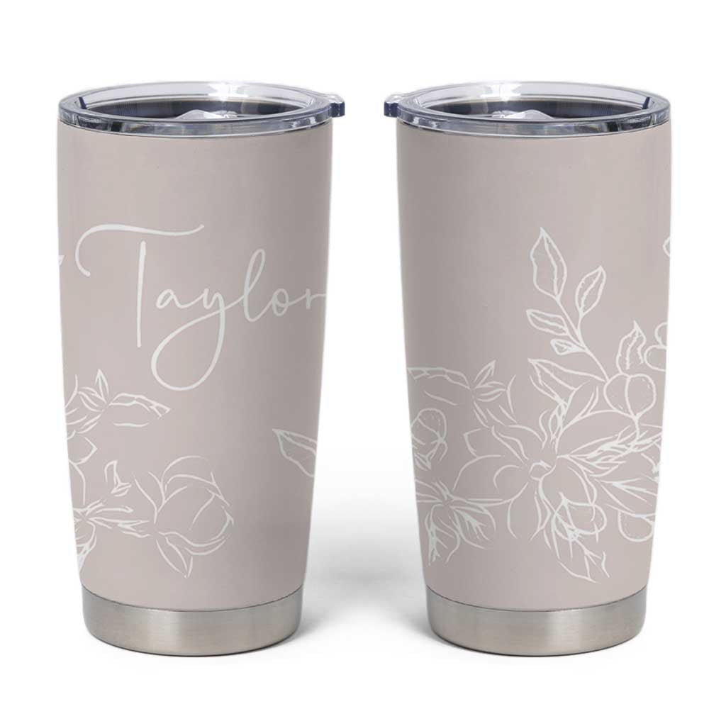 Personalized Wildflower Floral Tumbler Cup Custom Name Flower Mothers Day Gift From Daughter Son