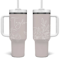 Personalized Wildflower Floral Tumbler With Handle Custom Name Flower Mothers Day Gift From Daughter Son