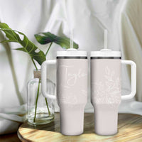 Personalized Wildflower Floral Tumbler With Handle Custom Name Flower Mothers Day Gift From Daughter Son