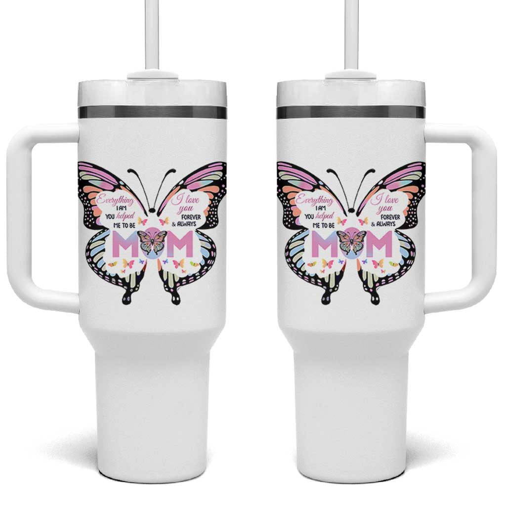 Gift For Mom Tumbler With Handle Butterfly Thank You Mothers Day Gift I Love You Mom