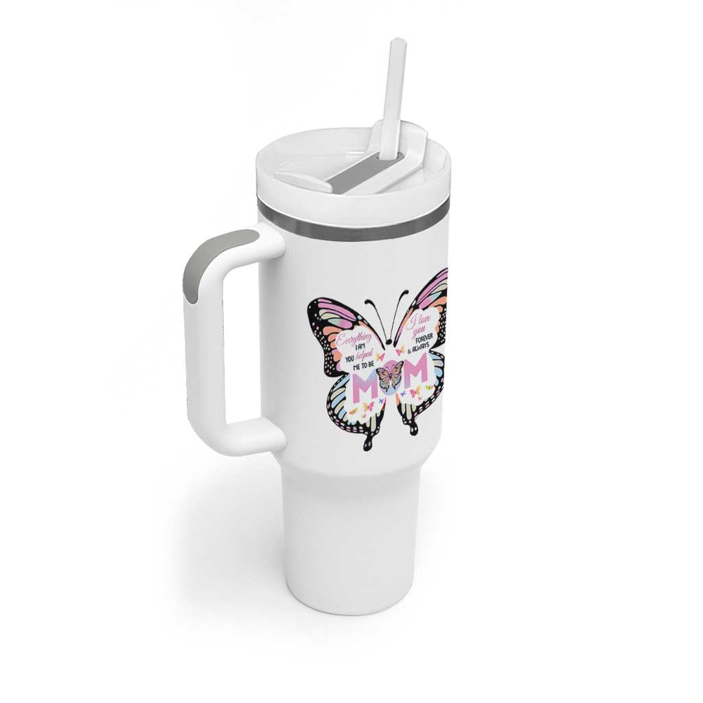 Gift For Mom Tumbler With Handle Butterfly Thank You Mothers Day Gift I Love You Mom