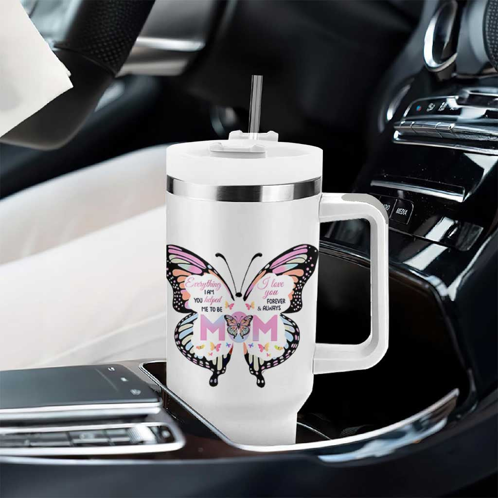 Gift For Mom Tumbler With Handle Butterfly Thank You Mothers Day Gift I Love You Mom