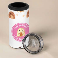 Pantasmas Mexican Halloween 4 in 1 Can Cooler Tumbler Spanish Latina Ghost Pan Dulce