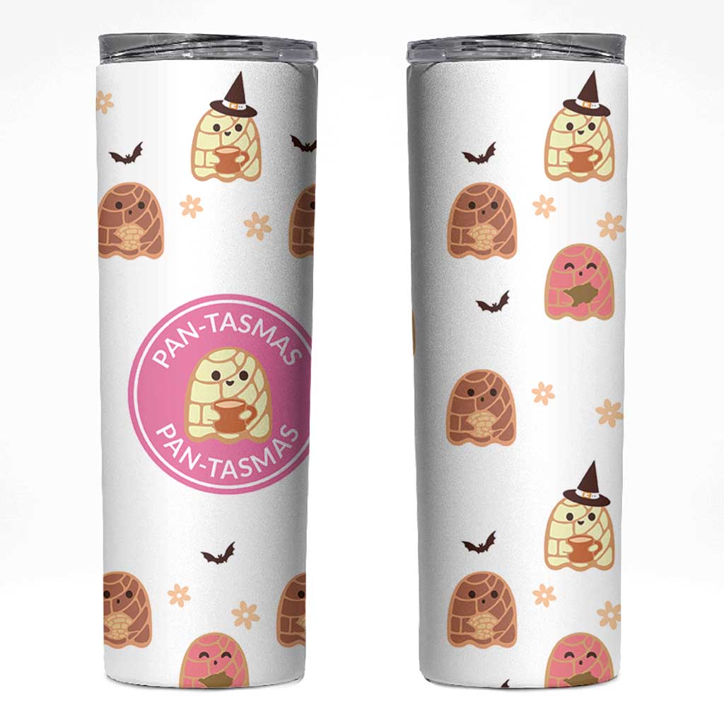 Pantasmas Mexican Halloween Skinny Tumbler Spanish Latina Ghost Pan Dulce