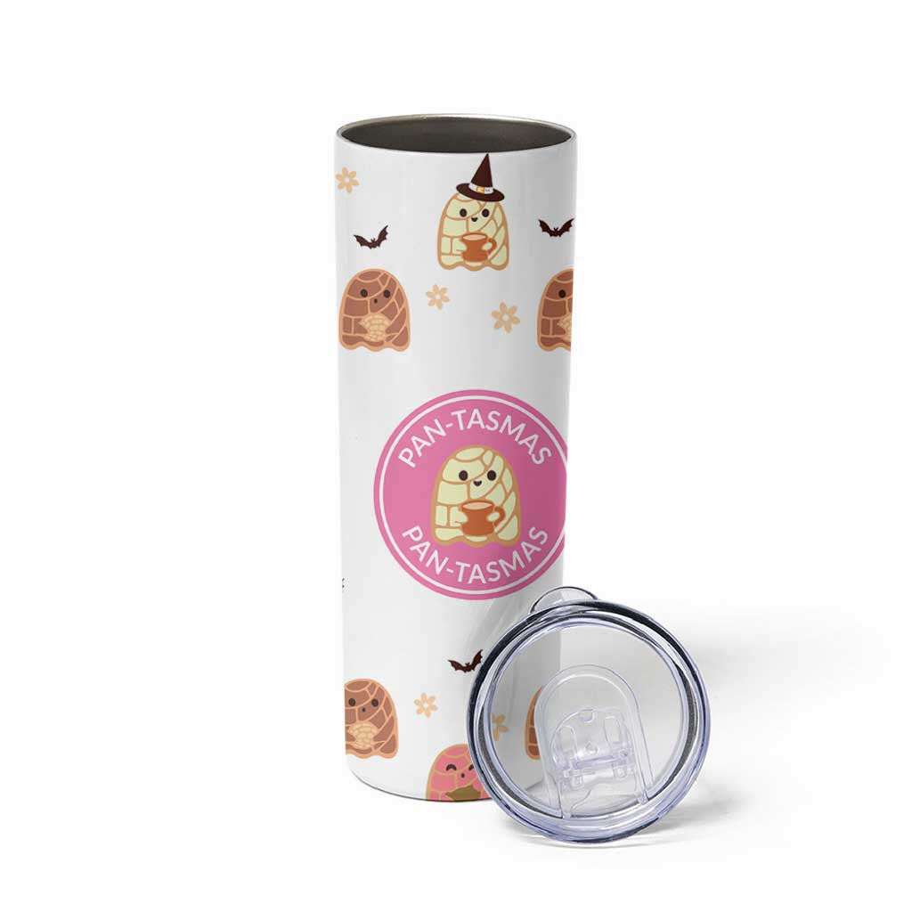 Pantasmas Mexican Halloween Skinny Tumbler Spanish Latina Ghost Pan Dulce