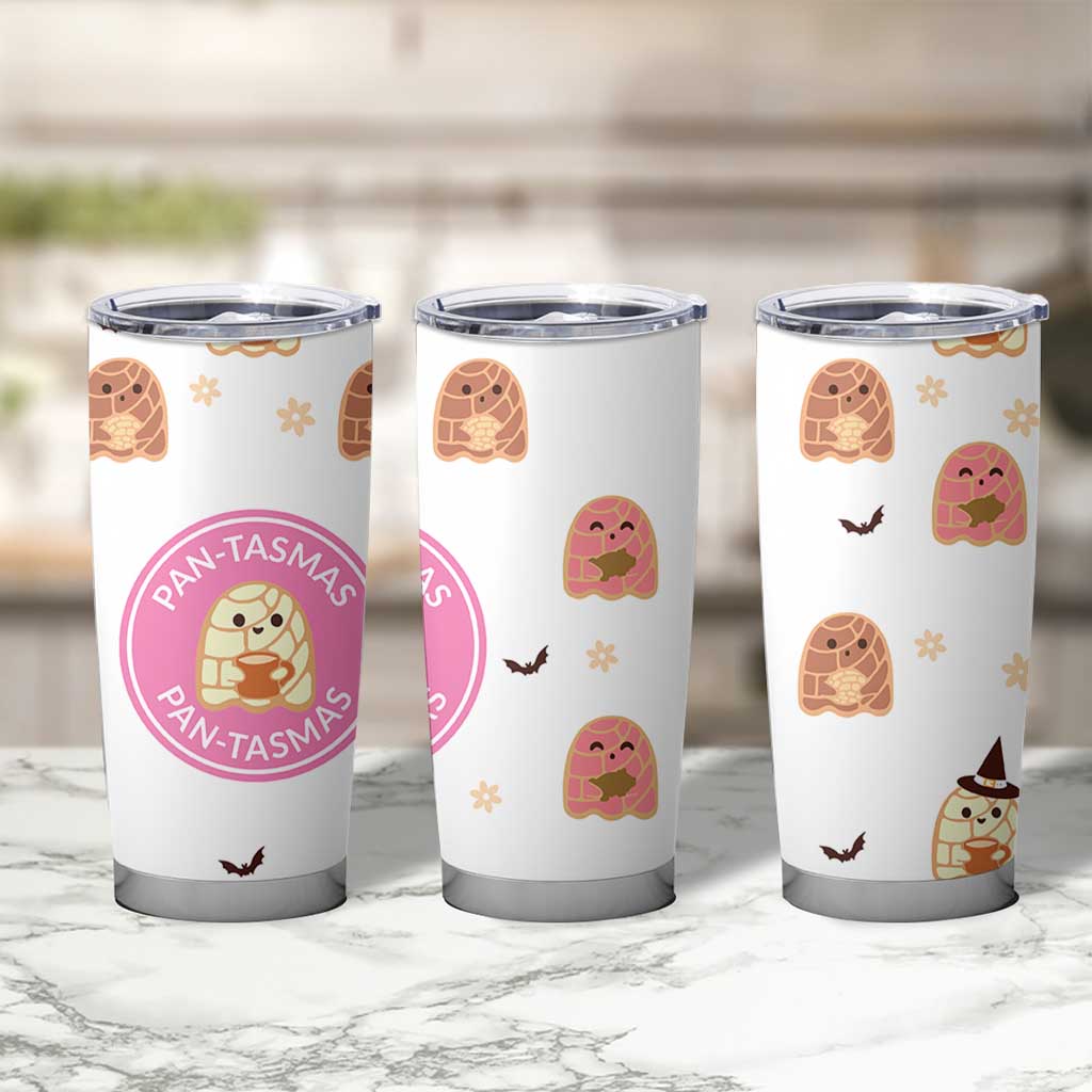 Pantasmas Mexican Halloween Tumbler Cup Spanish Latina Ghost Pan Dulce