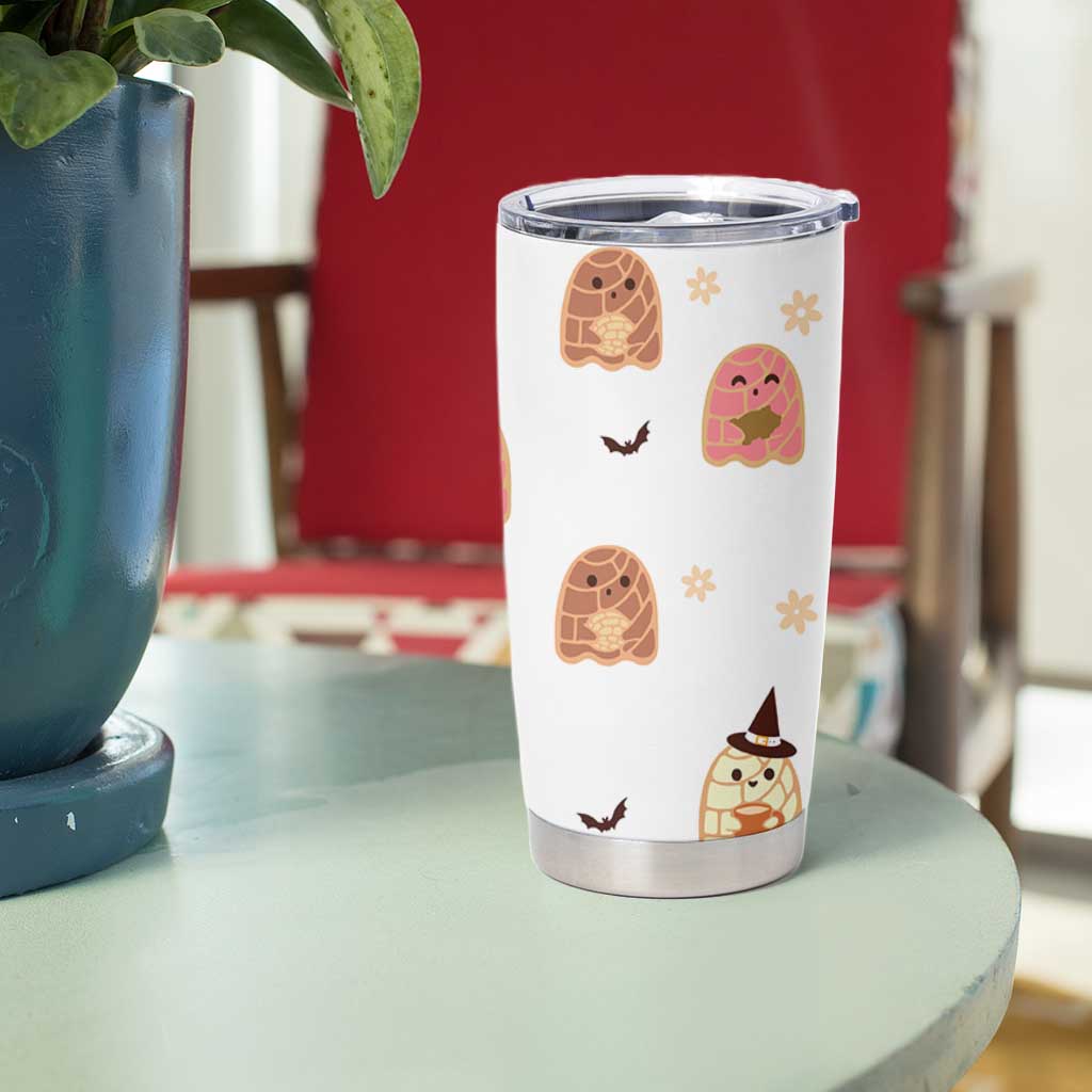 Pantasmas Mexican Halloween Tumbler Cup Spanish Latina Ghost Pan Dulce