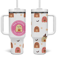 Pantasmas Mexican Halloween Tumbler With Handle Spanish Latina Ghost Pan Dulce