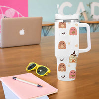 Pantasmas Mexican Halloween Tumbler With Handle Spanish Latina Ghost Pan Dulce