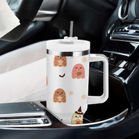 Pantasmas Mexican Halloween Tumbler With Handle Spanish Latina Ghost Pan Dulce