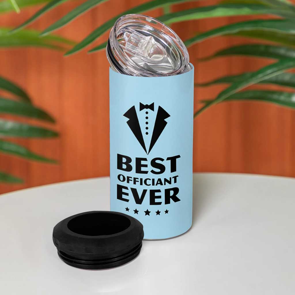 Wedding Officiant 4 in 1 Can Cooler Tumbler Best Officiants Ever Just Married Gift For Newlywed