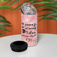 9 Year Anniversary Gift 4 in 1 Can Cooler Tumbler 9 Years Being Mrs Always Right Wedding Gifts For Her