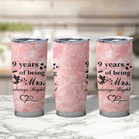 9 Year Anniversary Gift Tumbler Cup 9 Years Being Mrs Always Right Wedding Gifts For Her