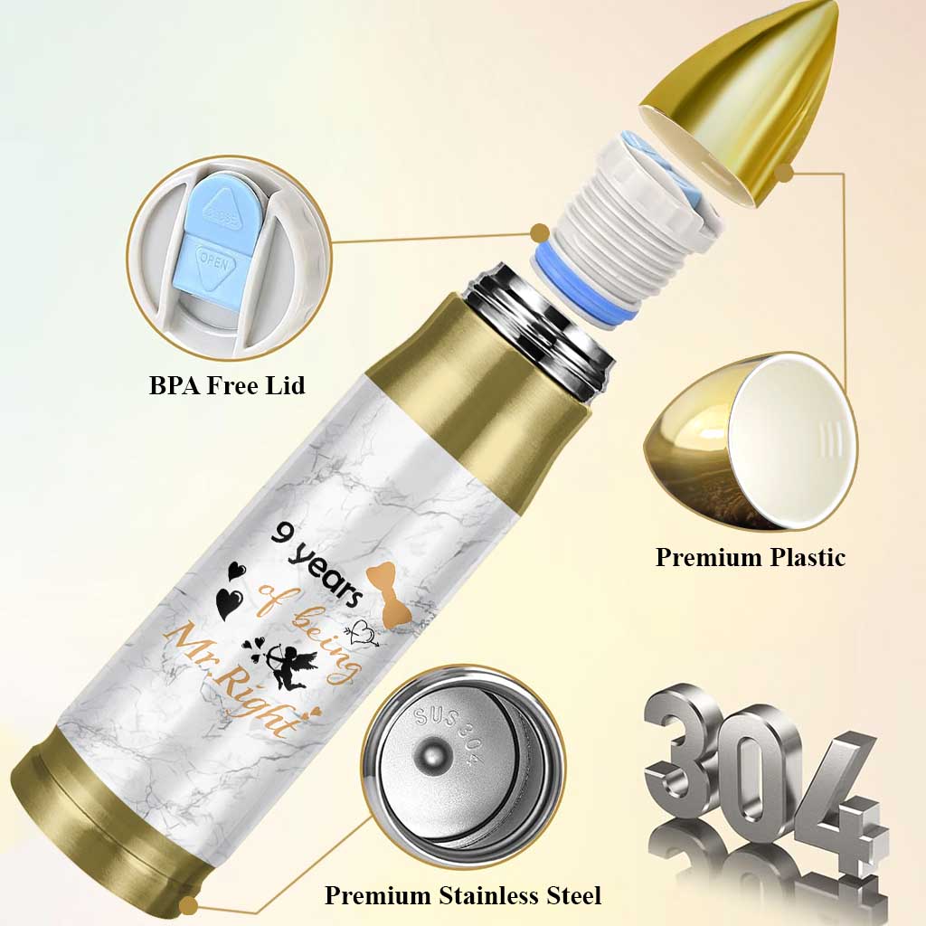 9 Year Anniversary Gift Bullet Tumbler 9 Years Being Mr Right Wedding Gifts For Him