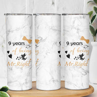 9 Year Anniversary Gift Skinny Tumbler 9 Years Being Mr Right Wedding Gifts For Him