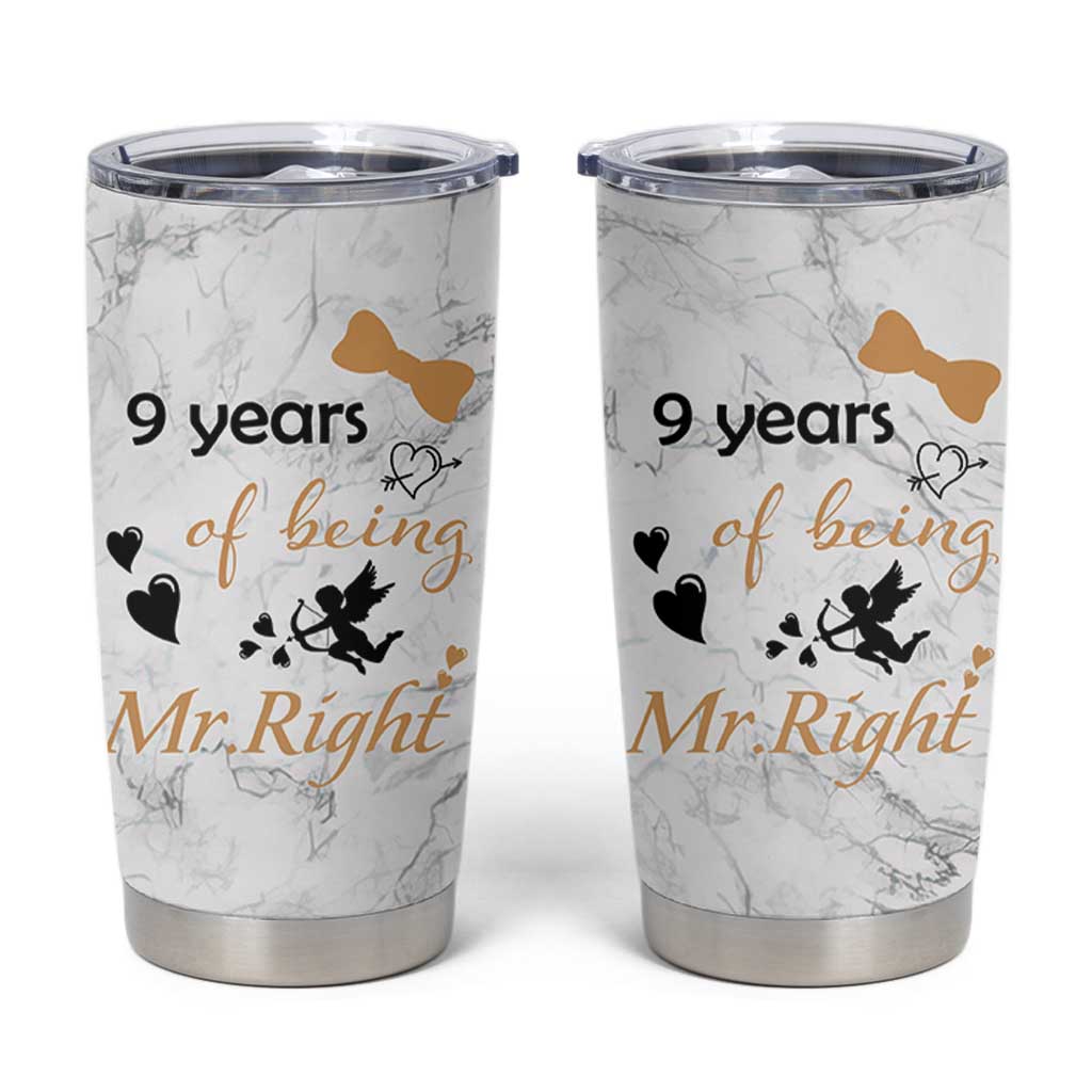 9 Year Anniversary Gift Tumbler Cup 9 Years Being Mr Right Wedding Gifts For Him