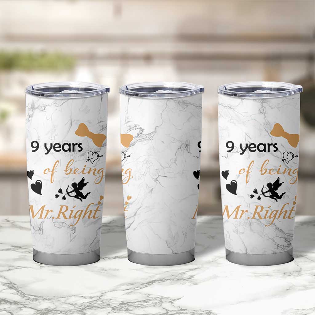 9 Year Anniversary Gift Tumbler Cup 9 Years Being Mr Right Wedding Gifts For Him