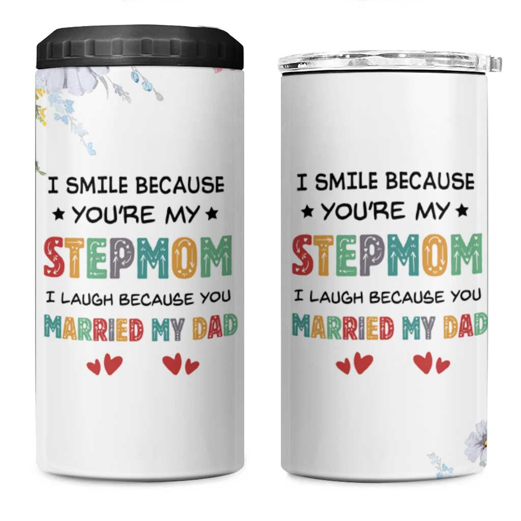 Gifts For Bonus Mom 4 in 1 Can Cooler Tumbler Stepmom Mothers Day Gift