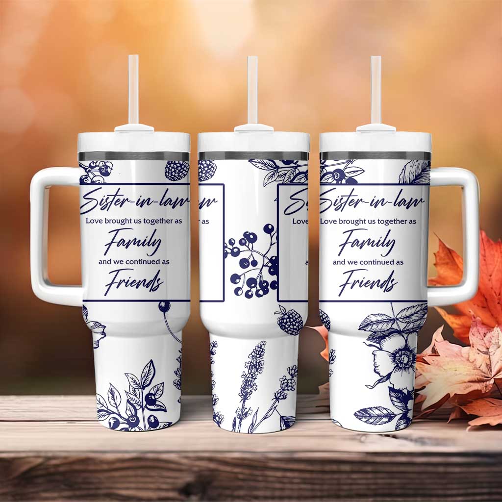 Sister in Law Gifts from Sister Tumbler With Handle Bridal Shower Wedding Gifts For Future SIL