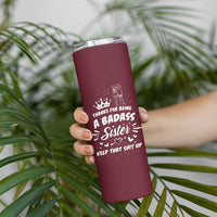 Funny Sister Gifts Skinny Tumbler Thanks For Being A Badass Sister