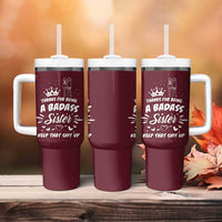 Funny Sister Gifts Tumbler With Handle Thanks For Being A Badass Sister