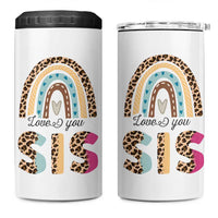 Love You Sis 4 in 1 Can Cooler Tumbler Missing You Sister Gifts Leopard