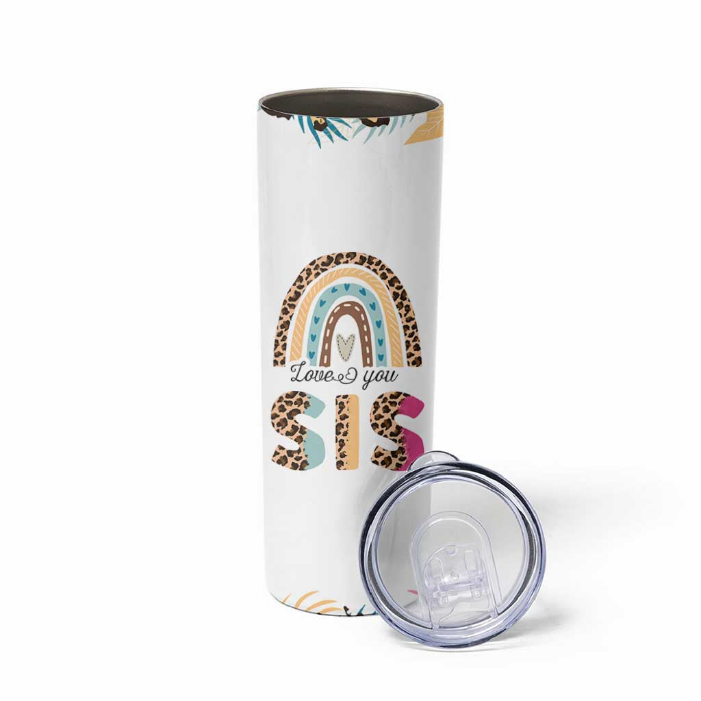 Love You Sis Skinny Tumbler Missing You Sister Gifts Leopard
