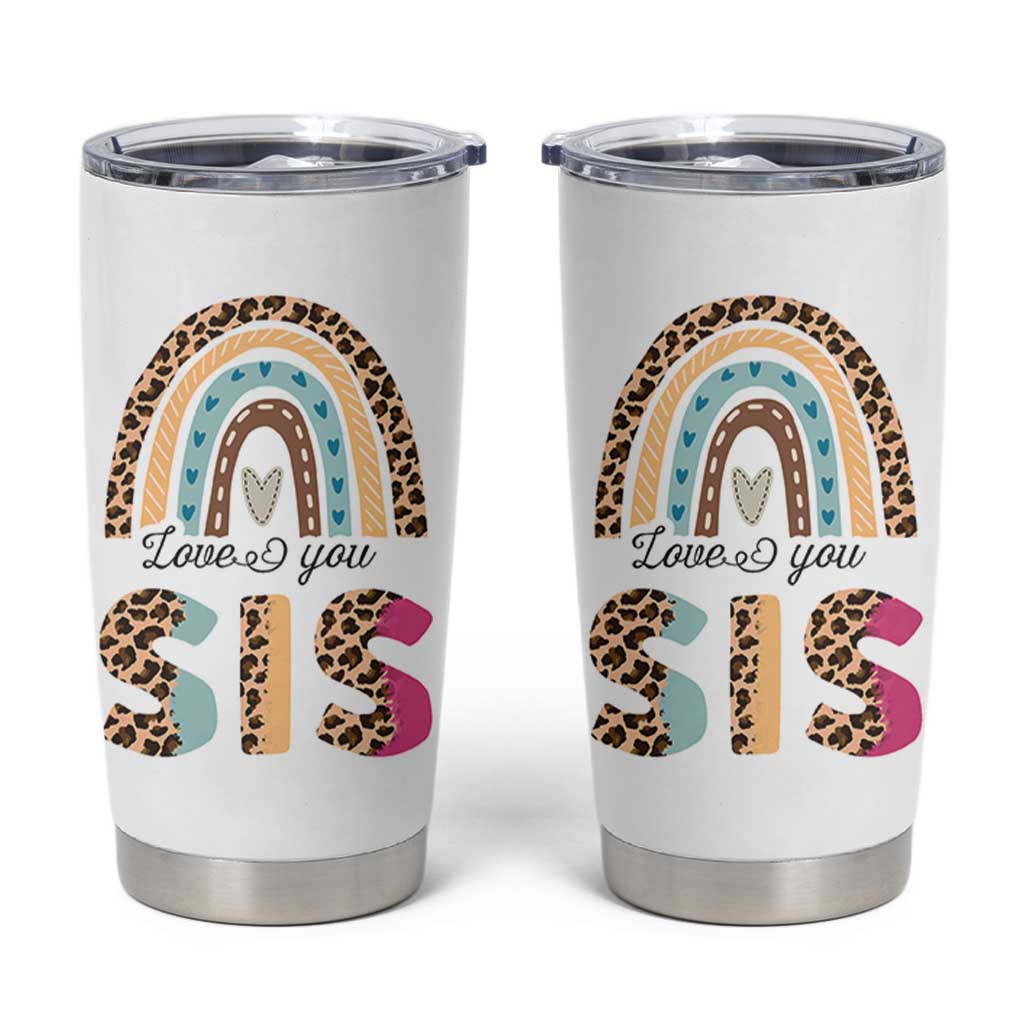 Love You Sis Tumbler Cup Missing You Sister Gifts Leopard