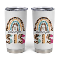 Love You Sis Tumbler Cup Missing You Sister Gifts Leopard