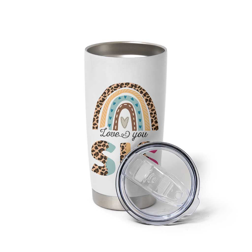 Love You Sis Tumbler Cup Missing You Sister Gifts Leopard