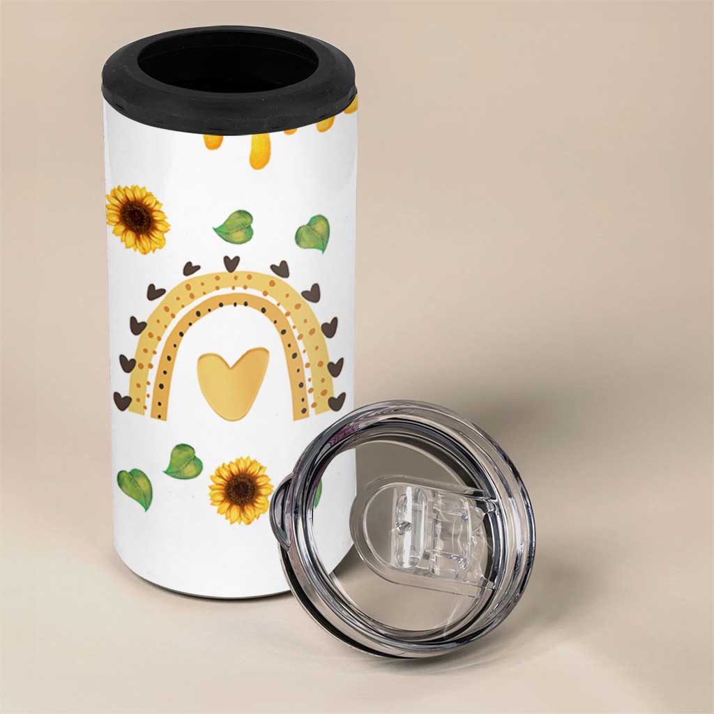 Sister Gifts 4 in 1 Can Cooler Tumbler Send Love To My Sister Missing You Sunflower