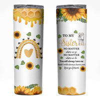 Sister Gifts Skinny Tumbler Send Love To My Sister Missing You Sunflower