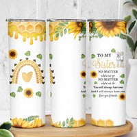 Sister Gifts Skinny Tumbler Send Love To My Sister Missing You Sunflower