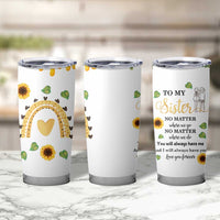 Sister Gifts Tumbler Cup Send Love To My Sister Missing You Sunflower
