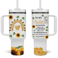 Sister Gifts Tumbler With Handle Send Love To My Sister Missing You Sunflower