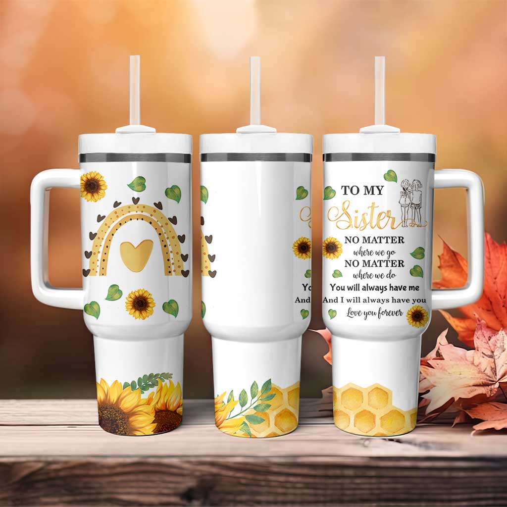 Sister Gifts Tumbler With Handle Send Love To My Sister Missing You Sunflower