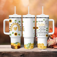 Sister Gifts Tumbler With Handle Send Love To My Sister Missing You Sunflower