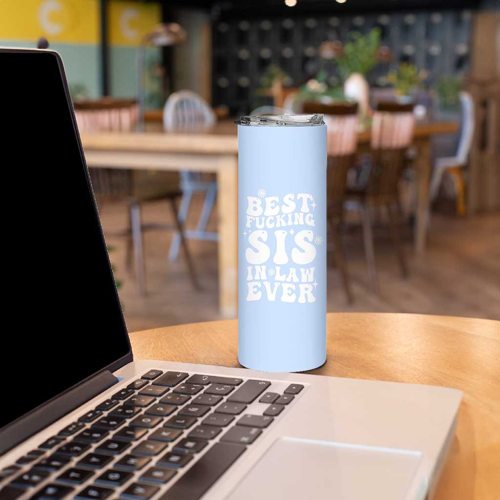 Sister in Law Gifts Skinny Tumbler Best Fcking Sis In Law Ever