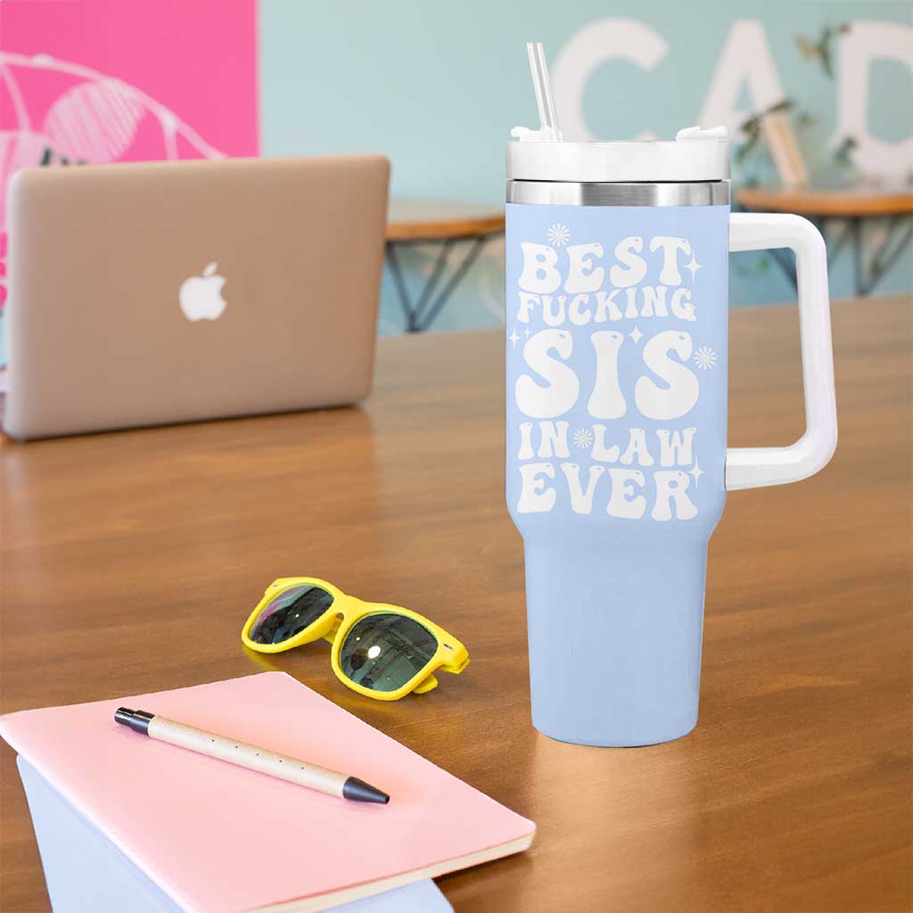 Sister in Law Gifts Tumbler With Handle Best Fcking Sis In Law Ever
